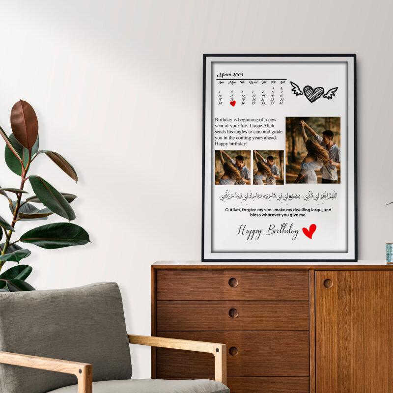 Birthday Frame with 3 collage photos