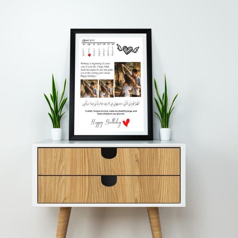 Birthday Frame with 3 collage photos - Image 3